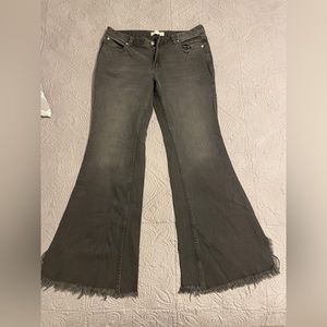 Free People We the Free Wide Leg Black Jeans